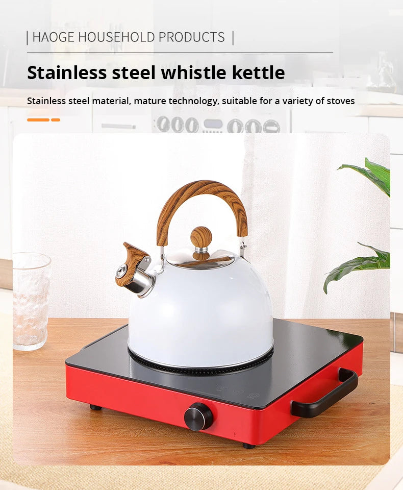 1pc 2.5/3L Liter Stainless Steel Whistle Kettle Thickened Kettle Gas Induction Cooker Universal Kettle Whistle Kettle