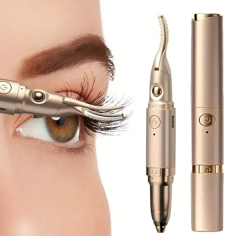 2 in 1 Electric Heating Eyelash Curler with Electric Eyebrow Knife USB Rechargeable Heated Eyelash Curlers Eyelash Shaping Tools
