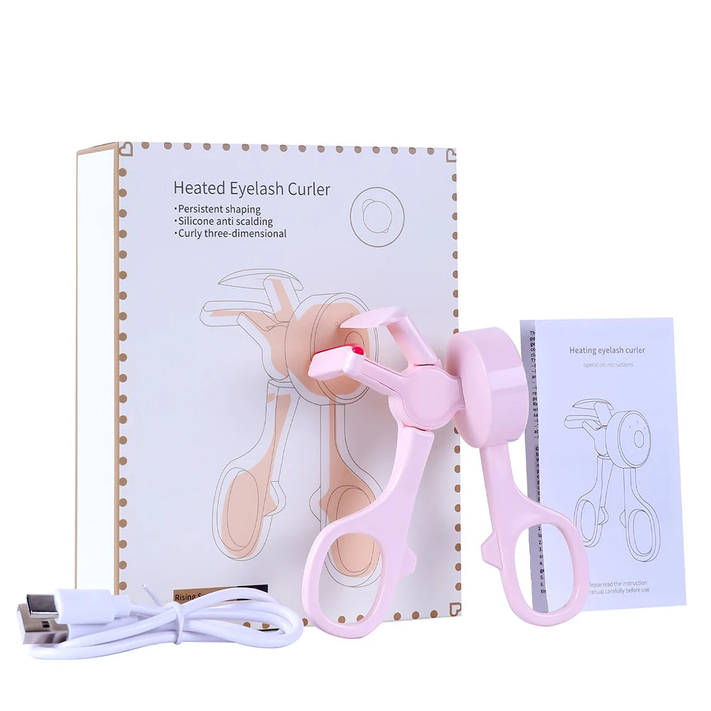 Heated Eyelash Curler Electric Eyelash Curler Long Lasting Heated Lash Curler Rechargeable Eyelash Curler Makeup Accessories