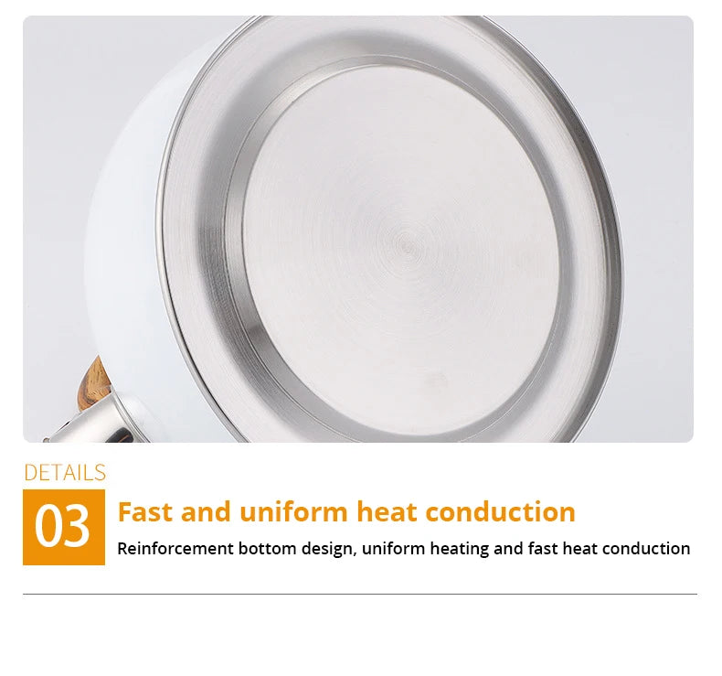 1pc 2.5/3L Liter Stainless Steel Whistle Kettle Thickened Kettle Gas Induction Cooker Universal Kettle Whistle Kettle