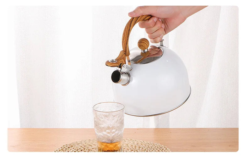 1pc 2.5/3L Liter Stainless Steel Whistle Kettle Thickened Kettle Gas Induction Cooker Universal Kettle Whistle Kettle