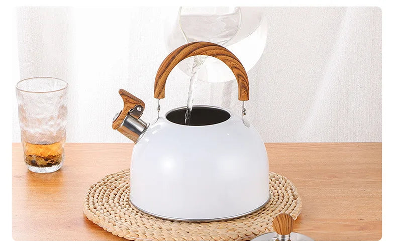 1pc 2.5/3L Liter Stainless Steel Whistle Kettle Thickened Kettle Gas Induction Cooker Universal Kettle Whistle Kettle