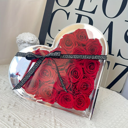 Eternal Love Heart: 16pcs Forever Rose Box - Preserved Roses for a Year, Perfect Gift for Her on Birthdays, Mother's Day & Valentine's