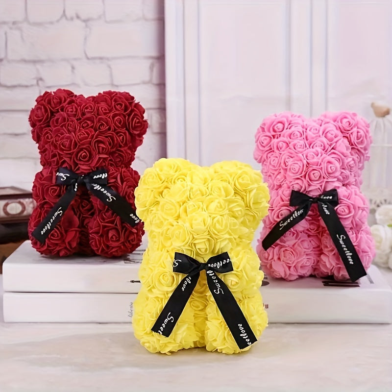 Artificial Rose Bear: A Creative And Romantic Gift For Every Occasion! (Box Not Included)