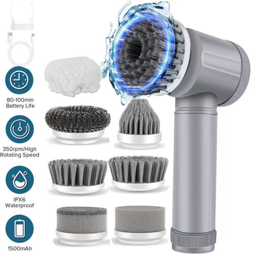 Rechargeable Electric Cordless Cleaning Brush Spin Scrubber Turbo Scrub Cleaner