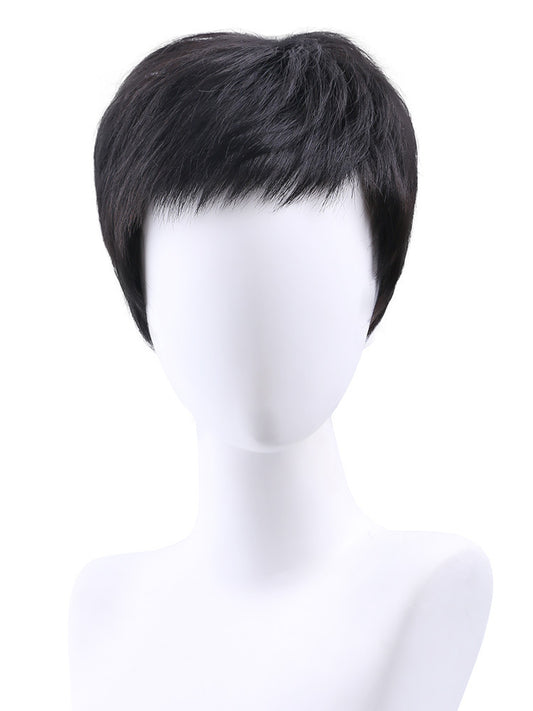 Wig Sets Real Hair Natural Fluffy Replacement Male