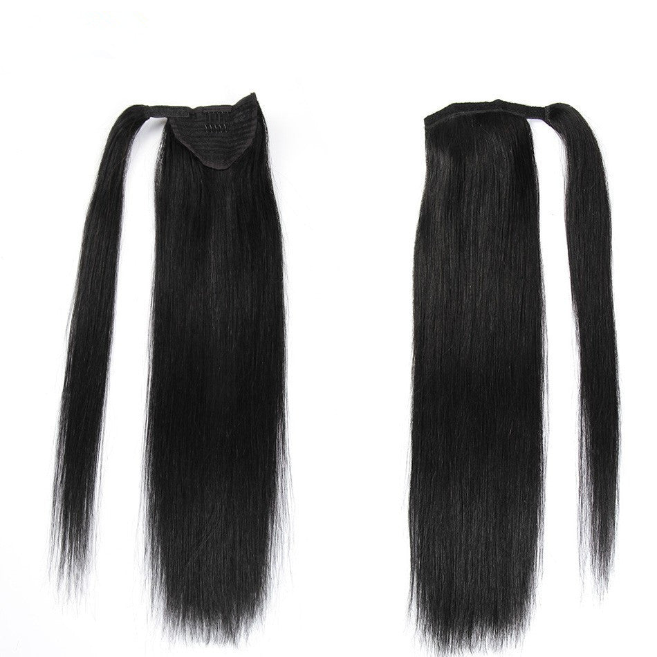 Real Hair Velcro Ponytail Long Hair Seamless Extension Wig Braids