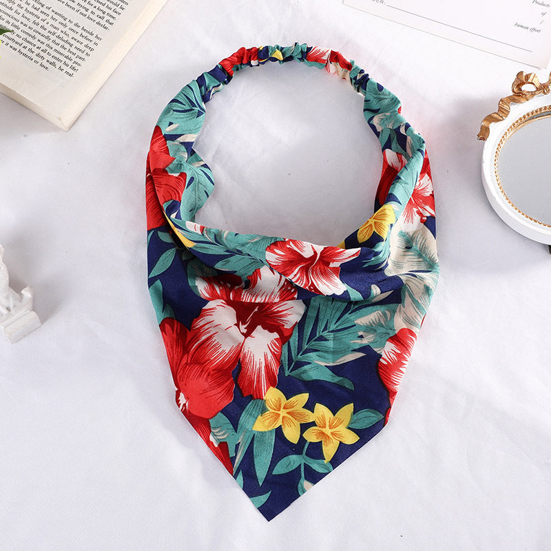 Pastoral Style Ladies Face Wash Hairband Baotou Triangle Scarf Hair Accessories