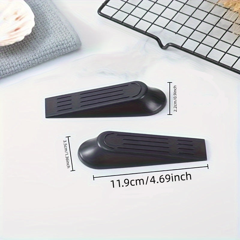 3-Pack Hard Rubber Door Stopper Wedges, Plastic Doorstop for Floor and Door Seam - Sturdy and Durable Door Stop Wedges