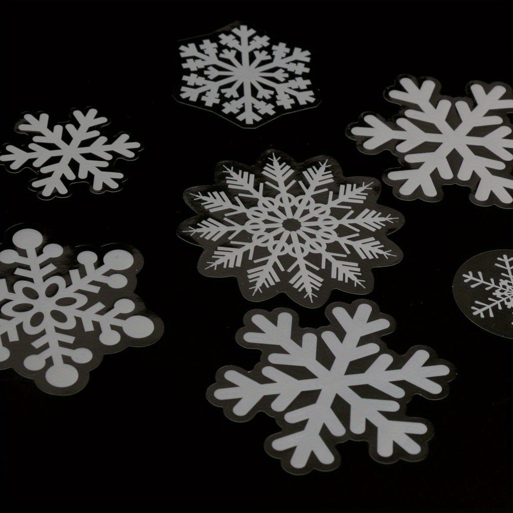 100PCS REUSABLE Christmas Snowflakes Stickers Window Decorations Clings