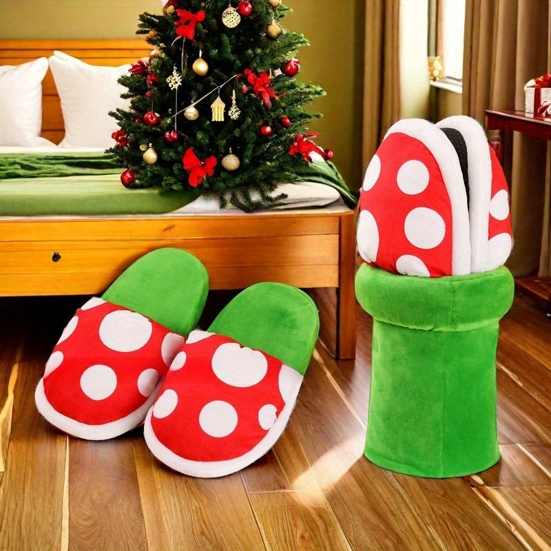 Cozy Plush Chomper Slippers for Men & Women - Warm, Non-Slip Indoor Shoes with Thick Sole for Winter Comfort | Perfect Funny Gift or Cosplay Accessory