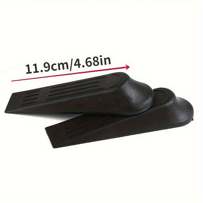 5pcs Black Plastic Door Stopper Wedges for Home and Office Use - Durable & Sturdy