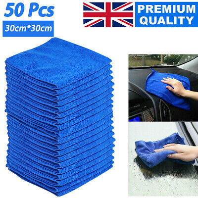 50 x LARGE MICROFIBRE CLEANING AUTO CAR DETAILING SOFT CLOTHS WASH TOWEL DUSTER