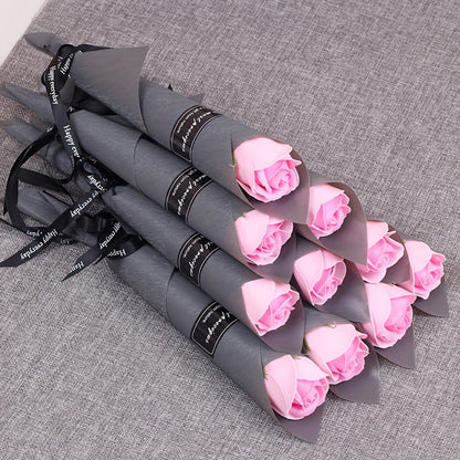 20pcs Glam Style Artificial Roses Bouquet - Plastic & Polyester Eternal Flowers Home Decor for Mother's Day, Father's Day, Thanksgiving, Graduation - Elegant Forever Love Token Gifts without Feathers