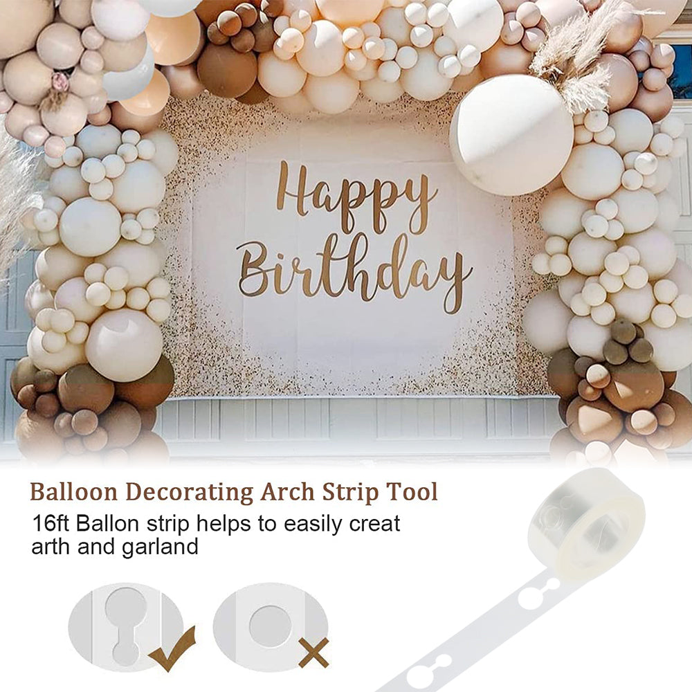 124PCS Coffee Brown Blush Balloons Garland Kit Caramel Coffee Brown Balloons Arch Set 5" 10" 12" 18" Latex Balloons for Birthday