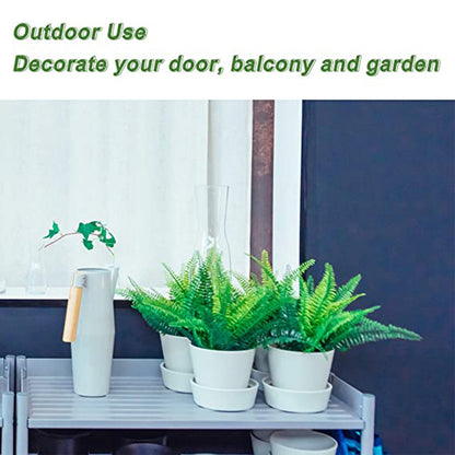 4 件 Artificial Boston Fern Plants Realistic Fake Ferns Uv Resistant Bush Plants Reusable Faux Shrubs Greenery 13.78Inch Plastic