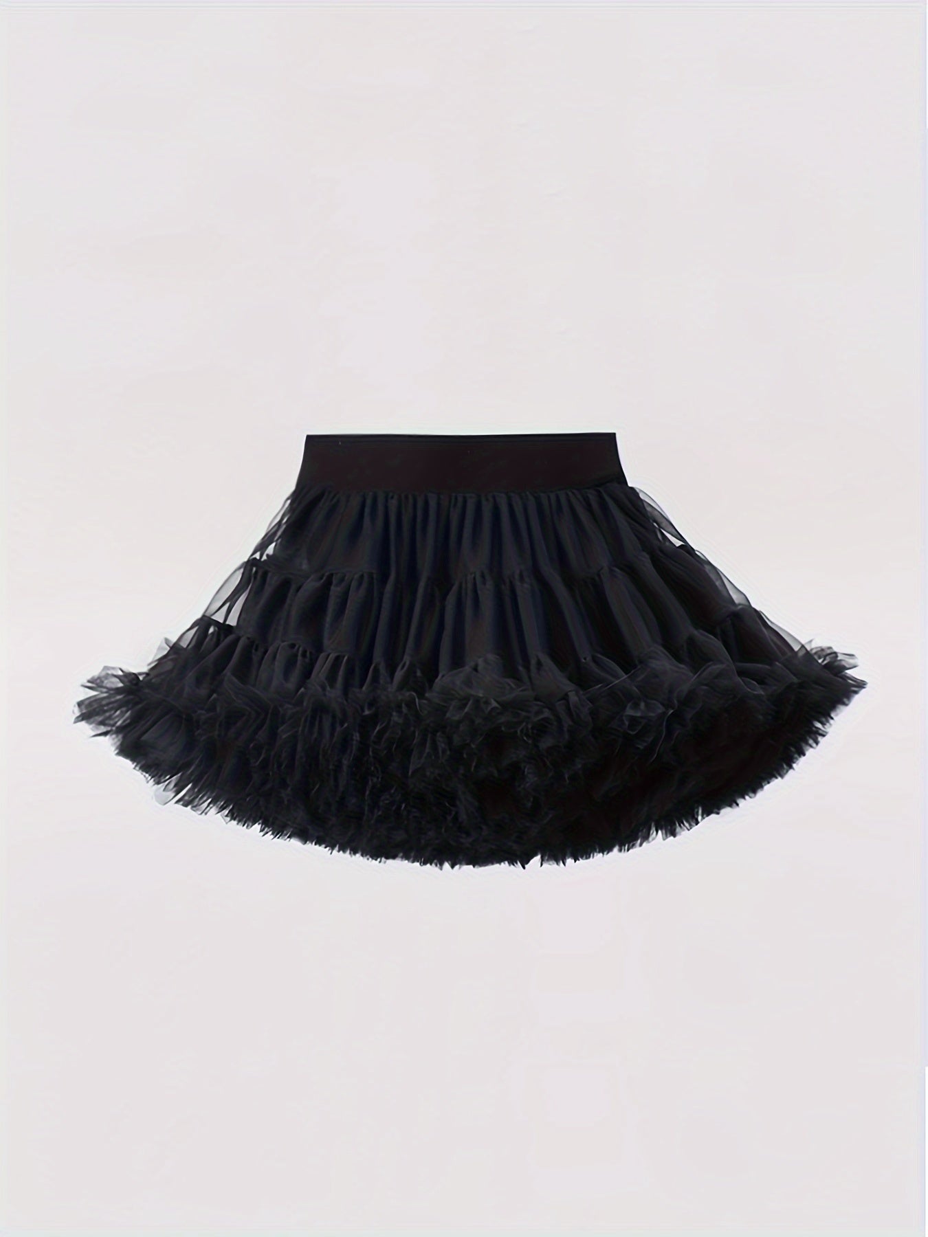 Girls Stunning & Cute Layered Ruffle Tutu Mesh Stage Performance Skirt For Birthday Party