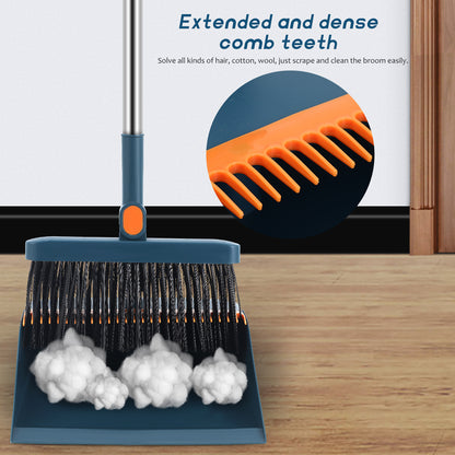 3pcs Mop Broom Dustpan Set Vertical Folding Sweeping Broom Non-stick Hair Long Handle Broom Household Cleaning Tool