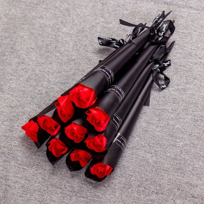 20pcs Glam Style Artificial Roses Bouquet - Plastic & Polyester Eternal Flowers Home Decor for Mother's Day, Father's Day, Thanksgiving, Graduation - Elegant Forever Love Token Gifts without Feathers