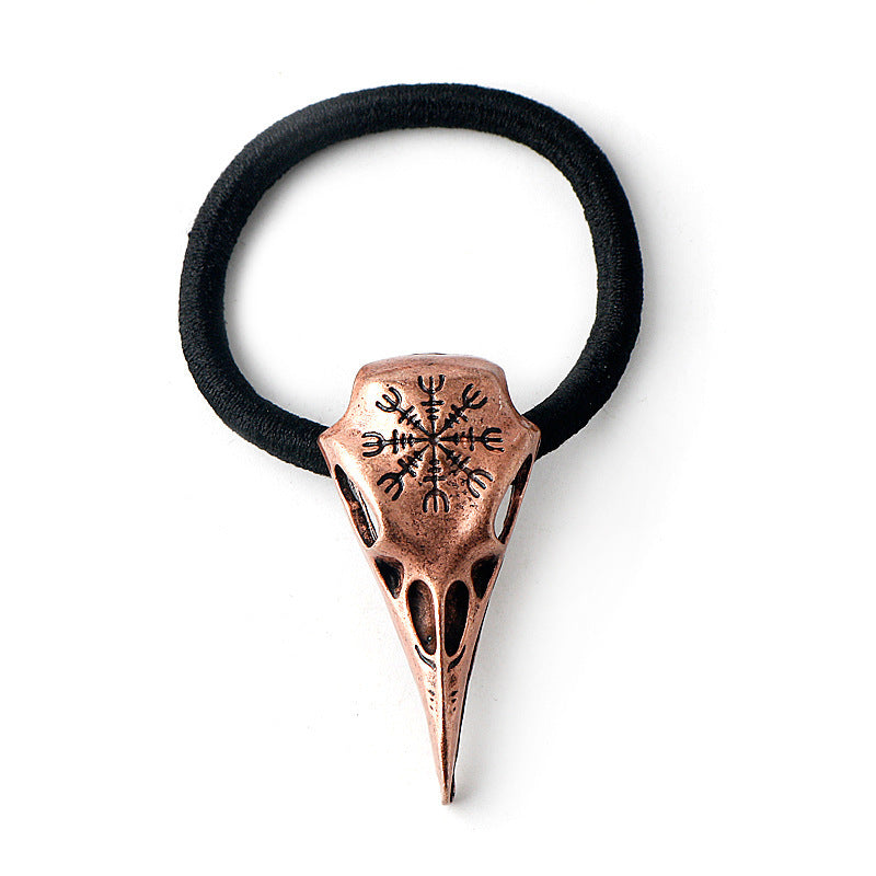 Retro Viking Crow Skull Symbol Head Rope