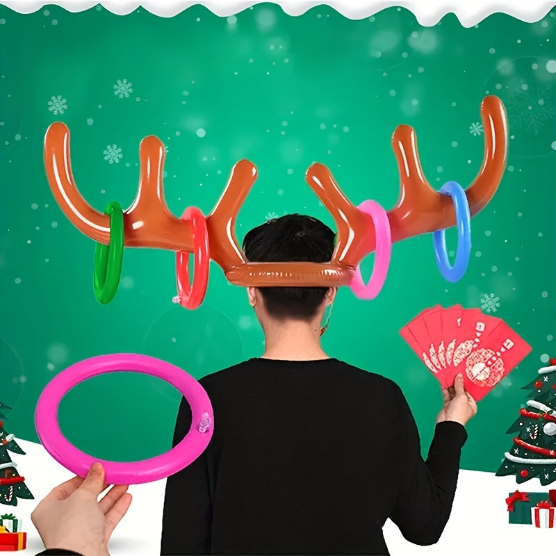 Inflatable Antler Throwing Ring Game, Interactive Game Throwing Ring Christmas Toys, Wedding Games, Team Building Props, Party Supplies