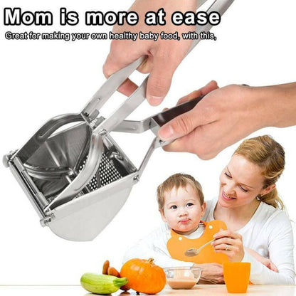 New Large Stainless Steel Potato Ricer Masher Fruit Press Juicer Crusher Squeeze