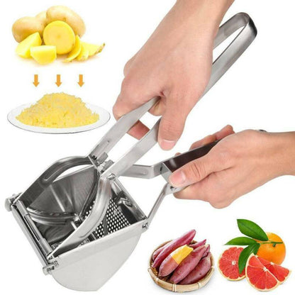 New Large Stainless Steel Potato Ricer Masher Fruit Press Juicer Crusher Squeeze