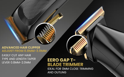 Sejoy Hair Clippers Kit With T-Blade Professional Hair Trimmer LED Display USB Fast Charging Barber Accessories