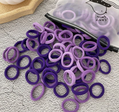 100 Bags Seamless Children's Towel Ring Braids Do Not Hurt Hair Candy Color Small Hair Ring High Elastic Rubber Band