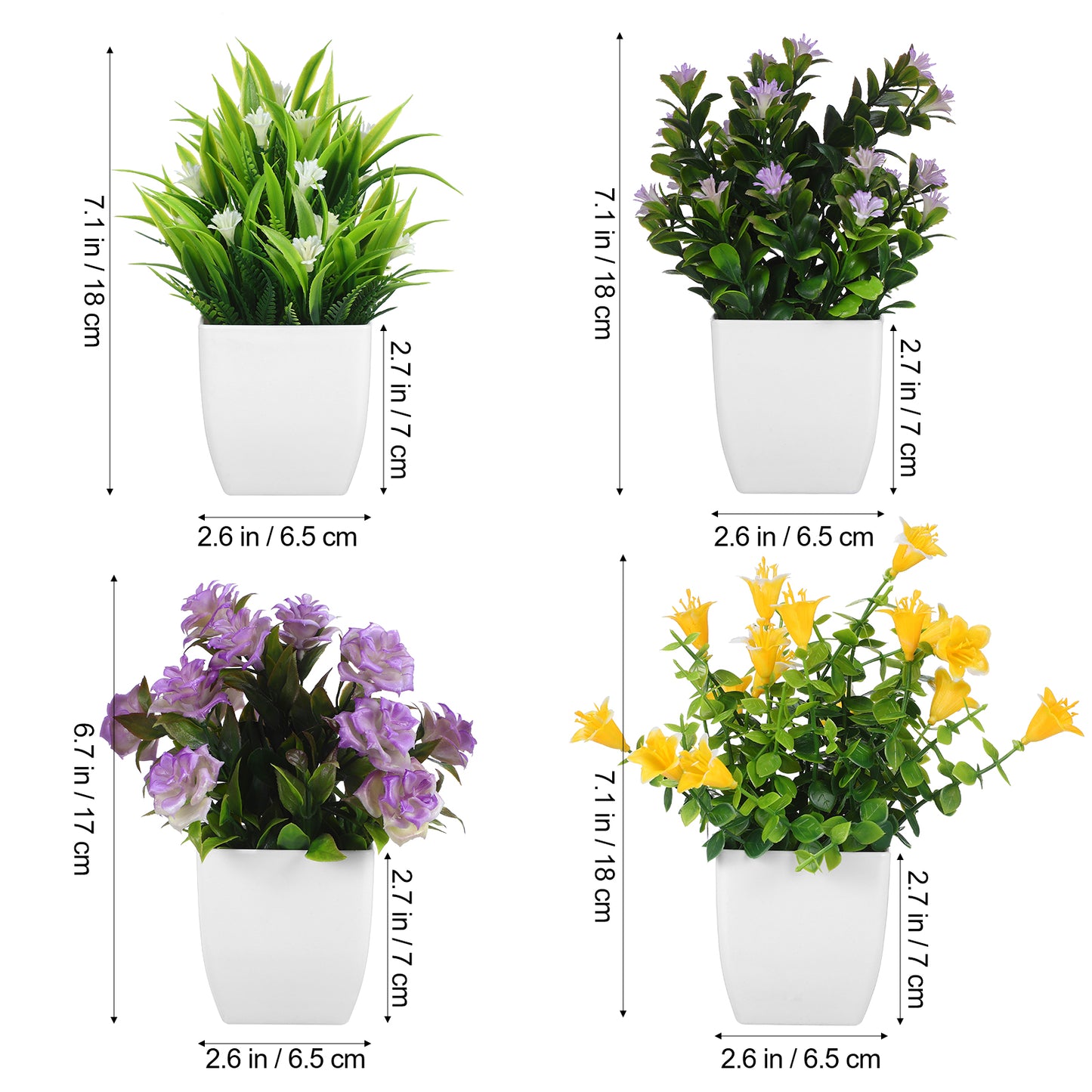 4 Pcs Fake Potted Plants Artificial Plant Realistic Plants Potted Faux Potted Plant Aesthetic Fake Pots Container Accessories