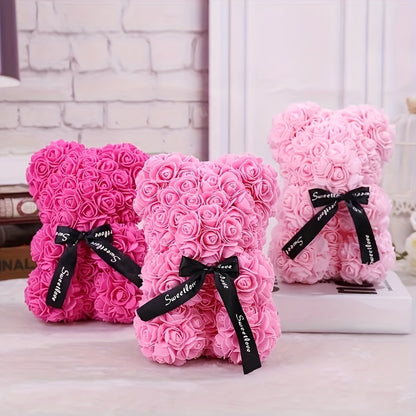 Artificial Rose Bear: A Creative And Romantic Gift For Every Occasion! (Box Not Included)