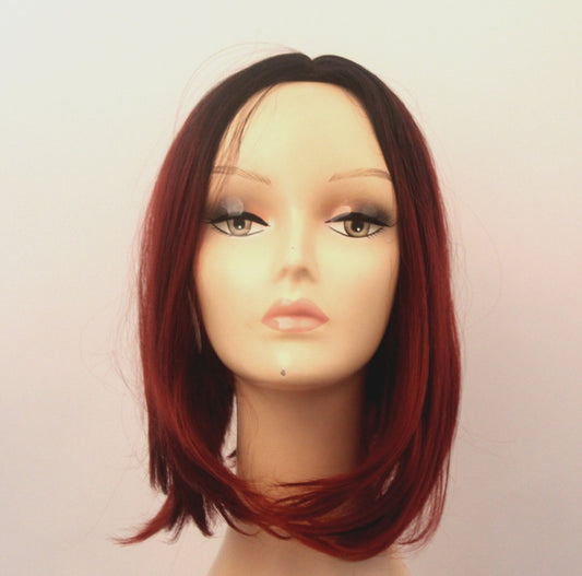 Wine red wave head chemical fiber hood