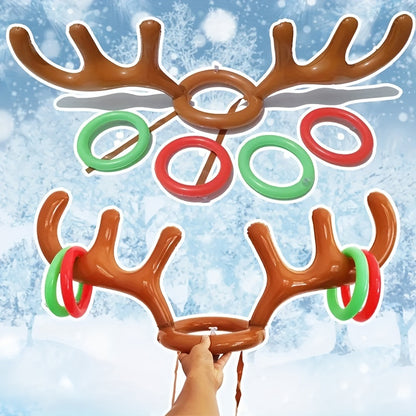 Inflatable Antler Throwing Ring Game, Interactive Game Throwing Ring Christmas Toys, Wedding Games, Team Building Props, Party Supplies