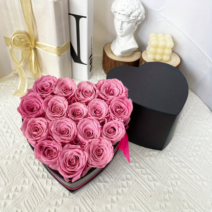 Eternal Love Heart: 16pcs Preserved Rose Box - Perfect for Mother's Day, Valentine's & Birthdays - Lasting Immortal Roses Gift for Her, for Valentine