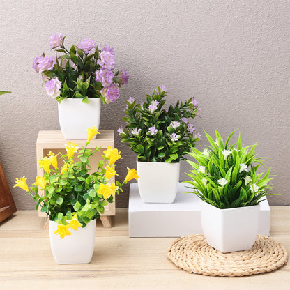 4 Pcs Fake Potted Plants Artificial Plant Realistic Plants Potted Faux Potted Plant Aesthetic Fake Pots Container Accessories