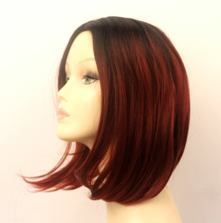 Wine red wave head chemical fiber hood