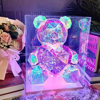 Enchanting LED Bear Figurine - USB & Battery Powered, Perfect for Christmas, Valentine's Day, Weddings, Birthdays & Parties - Contemporary Style with Gift Box Packaging