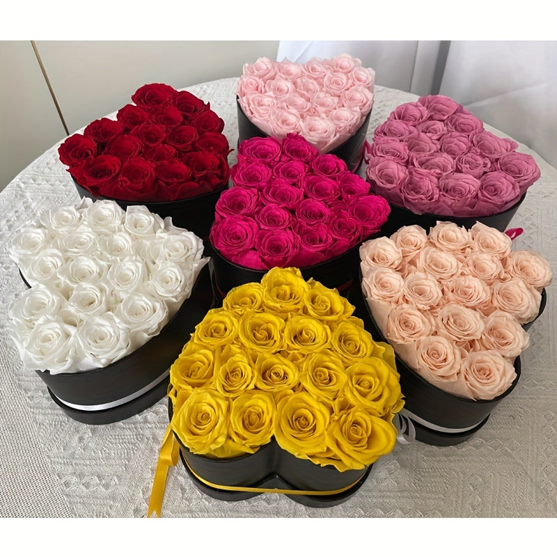 Eternal Love Heart: 16pcs Preserved Rose Box - Perfect for Mother's Day, Valentine's & Birthdays - Lasting Immortal Roses Gift for Her, for Valentine