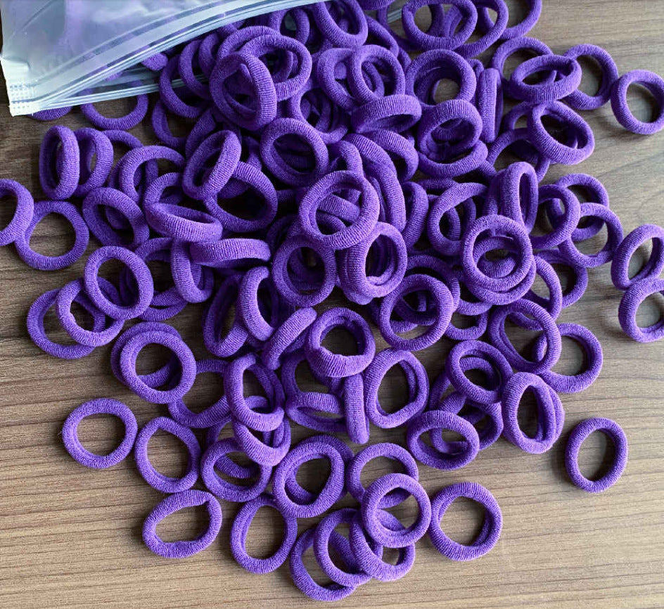 100 Bags Seamless Children's Towel Ring Braids Do Not Hurt Hair Candy Color Small Hair Ring High Elastic Rubber Band