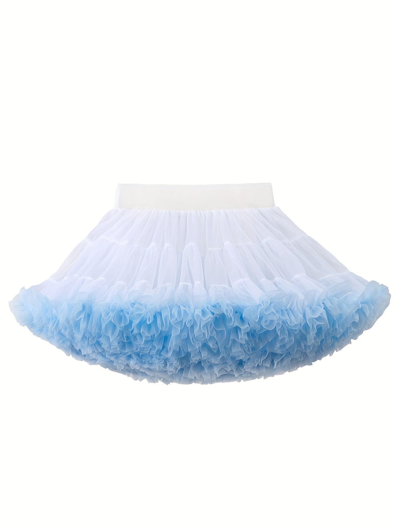 Girls Stunning & Cute Layered Ruffle Tutu Mesh Stage Performance Skirt For Birthday Party