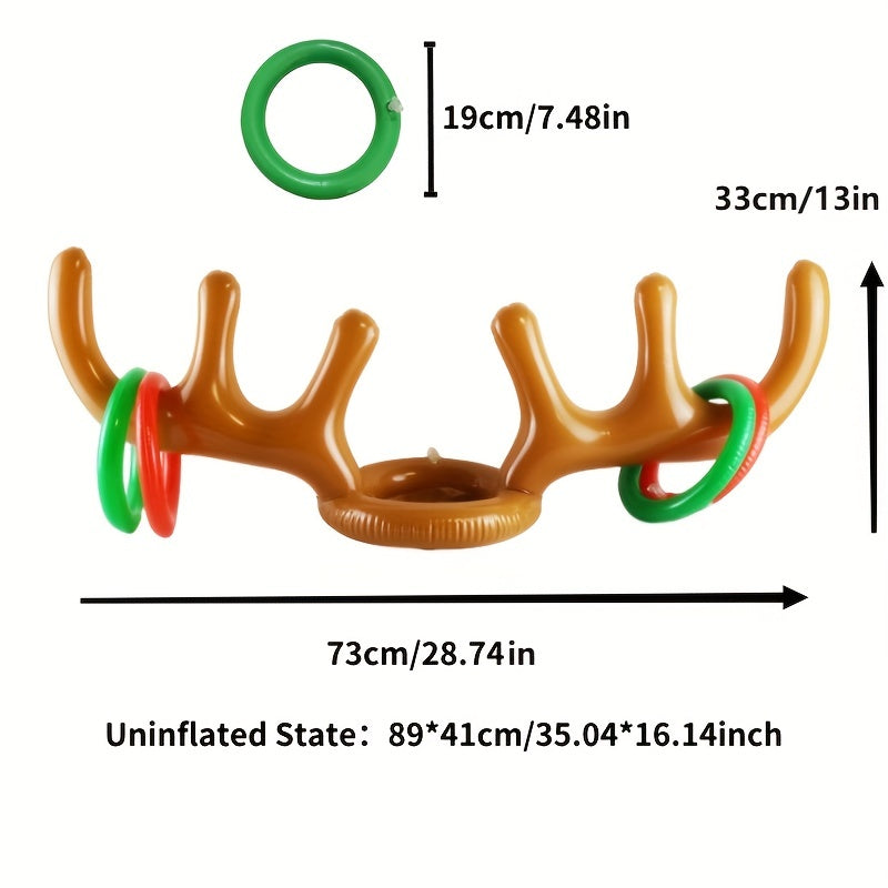 Inflatable Antler Throwing Ring Game, Interactive Game Throwing Ring Christmas Toys, Wedding Games, Team Building Props, Party Supplies