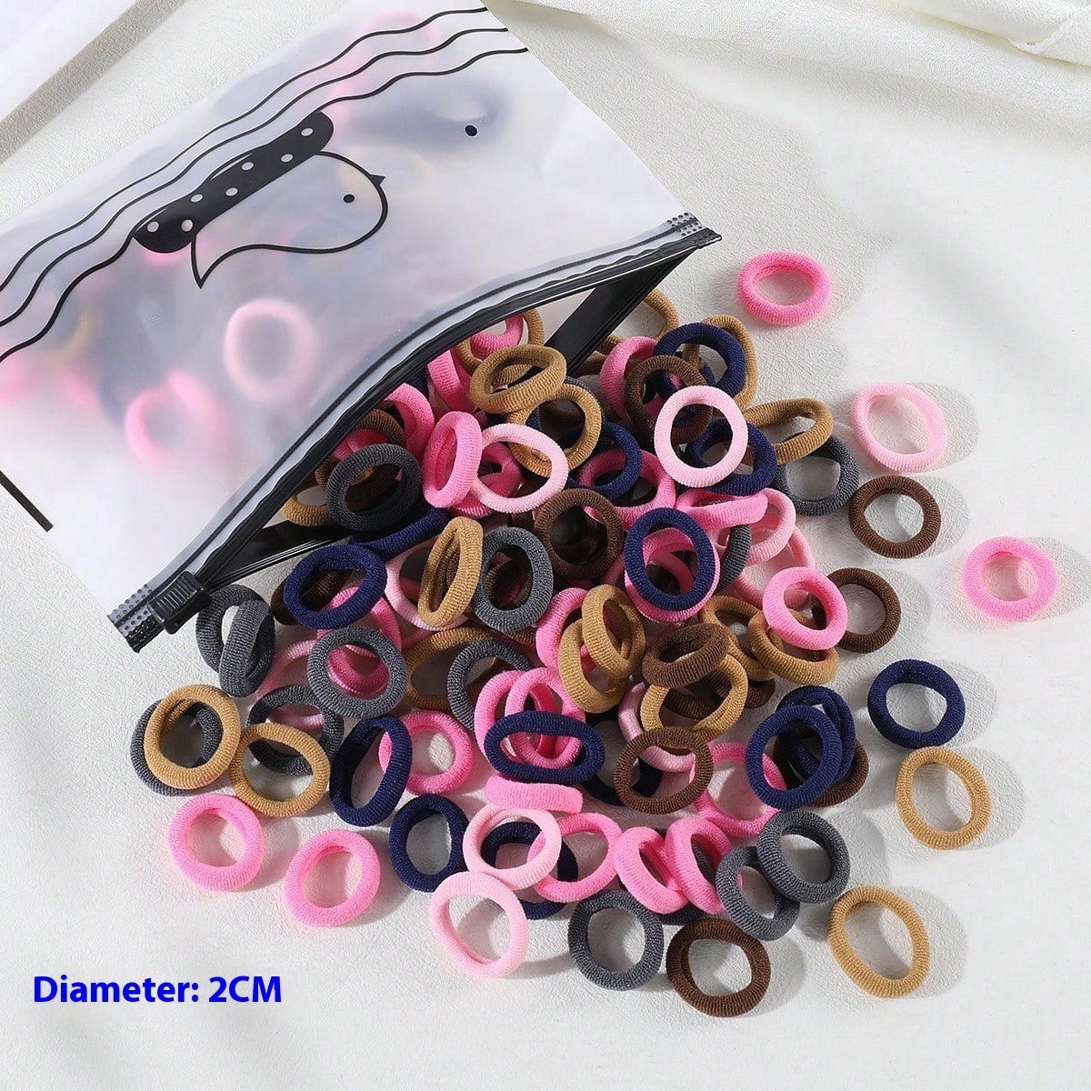 100 Bags Seamless Children's Towel Ring Braids Do Not Hurt Hair Candy Color Small Hair Ring High Elastic Rubber Band