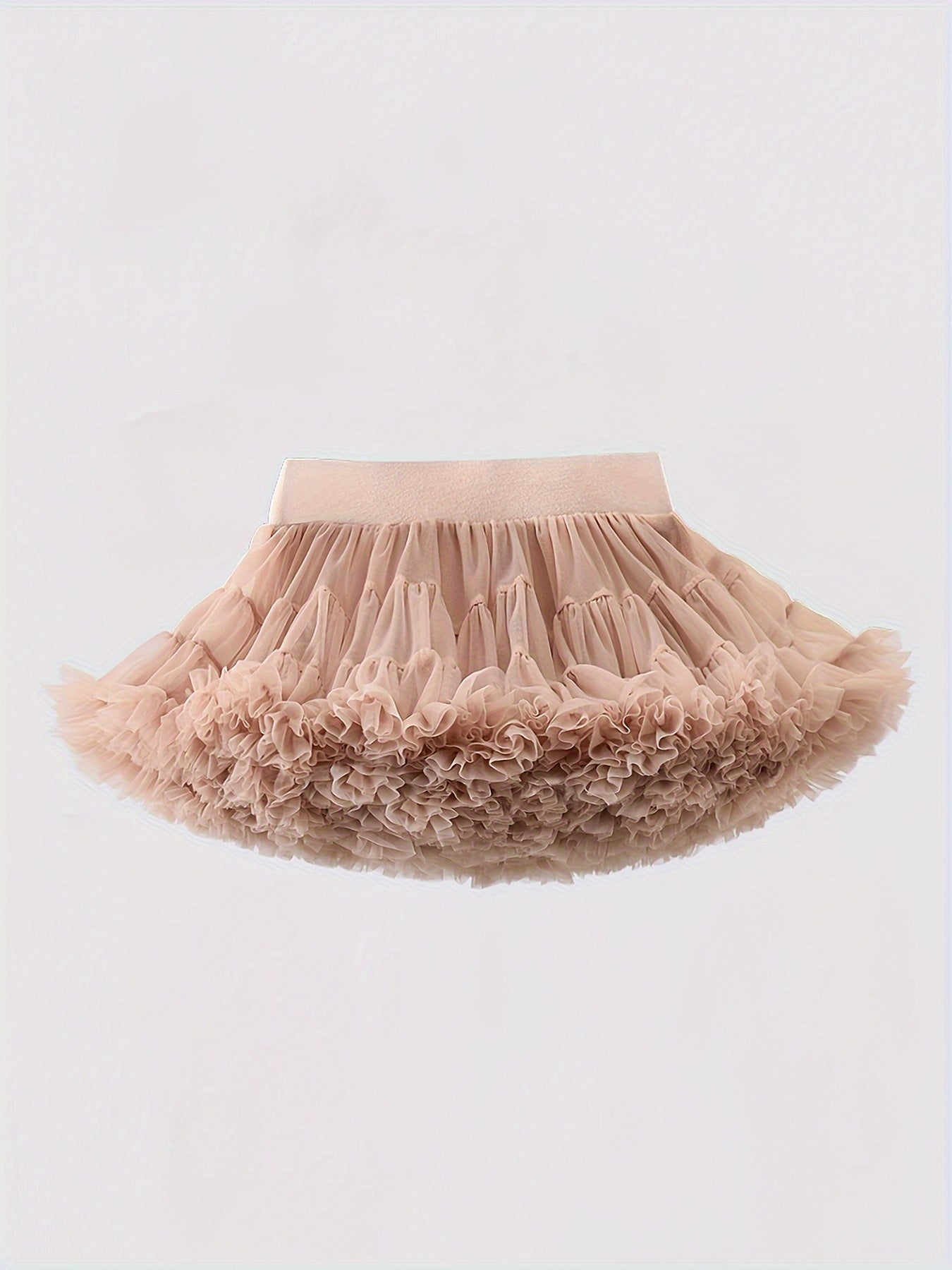 Girls Stunning & Cute Layered Ruffle Tutu Mesh Stage Performance Skirt For Birthday Party