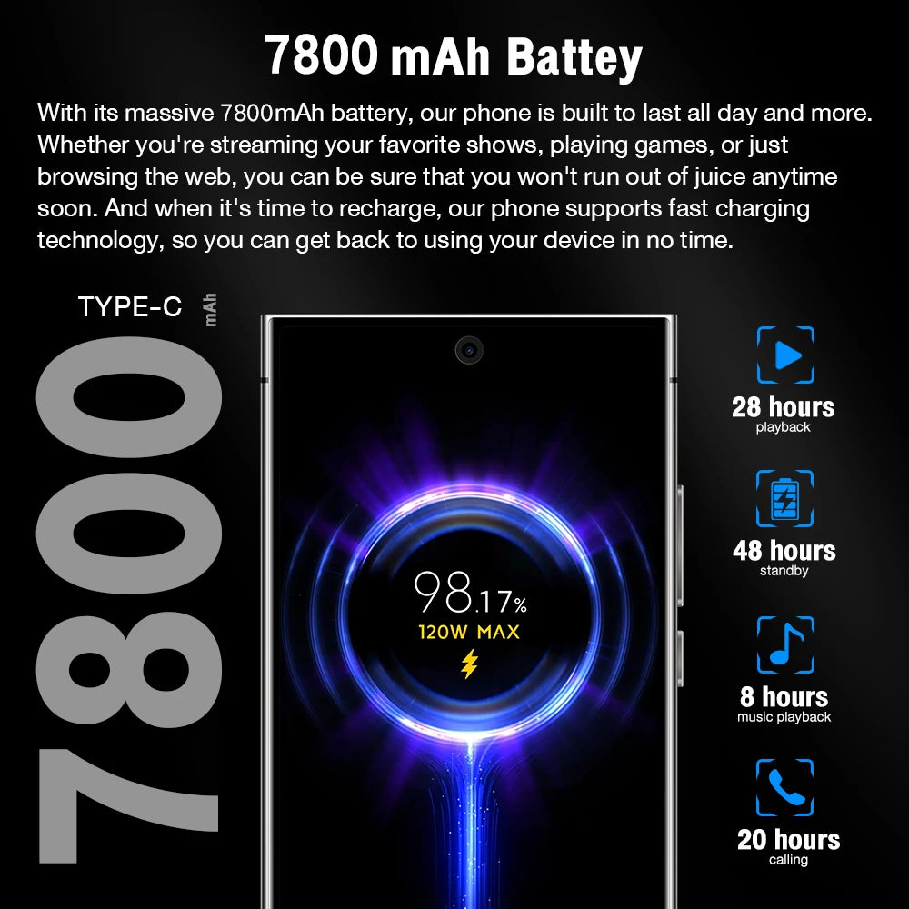 2025 Global version Mobile Phones S25 Ultra 7.3HD Cellphones 22G+2T Original Smartphone Dual SIM Android 14 7800mAh 5G Phone