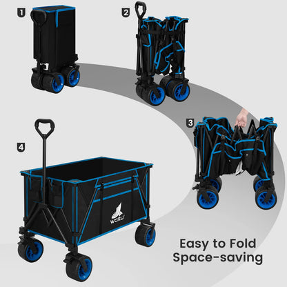 WOLTU Foldable Handcart Transport Trolley with Brakes for All Terrain Beach Garden Camping Picnic Shopping Outdoor