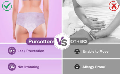 Purcotton Period Pants Incontinence Pants Women, Kind to Skin Adult Nappies, Maternity Pads Postpartum Pants Disposable Pants