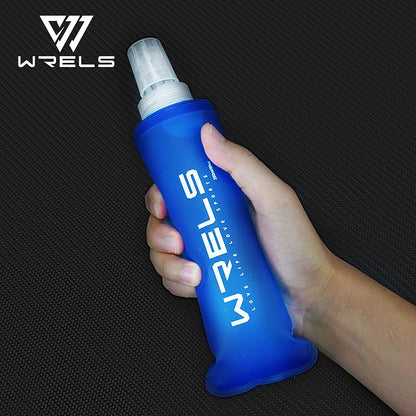 WRELS Soft Folding Water Bottle Collapsible Silicone Outdoor Sport Traveling Camp Hiking Cycling Running TPU Portable Water Bag