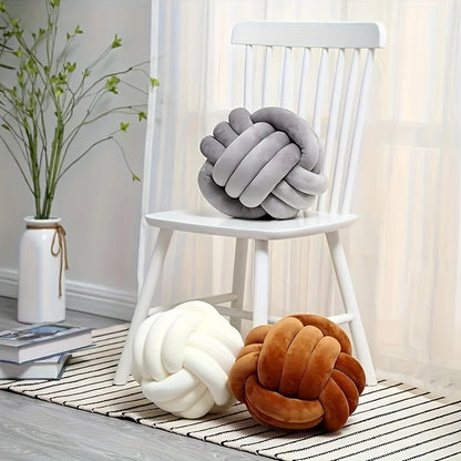 1pc Art Deco Striped Knot Pillow -Handmade, Soft Polyester.Cotton, Modern & Cozy Decorative Cushion for Homeand Sofa 9*9inch