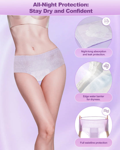 Purcotton Period Pants Incontinence Pants Women, Kind to Skin Adult Nappies, Maternity Pads Postpartum Pants Disposable Pants