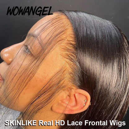 WOW ANGEL HD Lace Front Wigs 250% 13x6 HD Lace Front Wigs Straight Hair Invisible HD Lace Melt Skin HD Lace Front Human Hair Wig